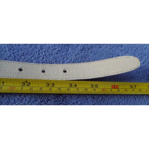 Brighton White Belt Sz Large Leather 1995 Womens USA Spring 7/8\